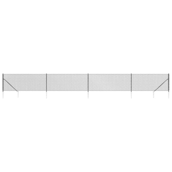 vidaXL Maschendrahtzaun mit Bodenh&uuml;lsen Anthrazit 1,1x10 m