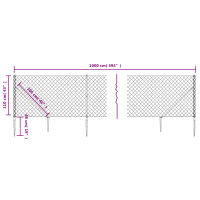 vidaXL Maschendrahtzaun mit Bodenh&uuml;lsen Anthrazit 1,1x10 m