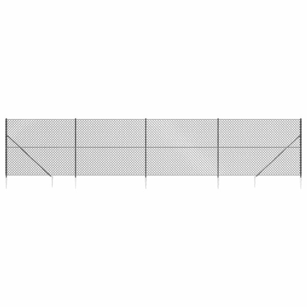 vidaXL Maschendrahtzaun mit Bodenh&uuml;lsen Anthrazit 2x10 m