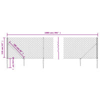 vidaXL Maschendrahtzaun mit Bodenh&uuml;lsen Gr&uuml;n 1,1x10 m