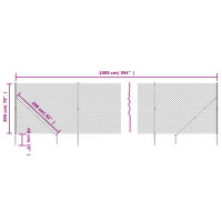 vidaXL Maschendrahtzaun mit Erdspie&szlig;en Gr&uuml;n 2x10 m