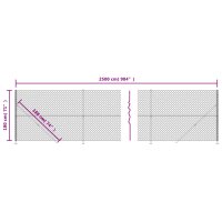 vidaXL Maschendrahtzaun mit Bodenflansch Anthrazit 1,8x25 m