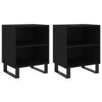 vidaXL Nachttische 2 Stk. Schwarz 40x30x50 cm Holzwerkstoff