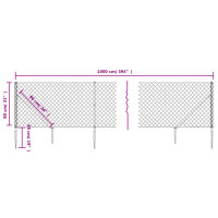 vidaXL Maschendrahtzaun mit Bodenh&uuml;lsen Gr&uuml;n 0,8x10 m