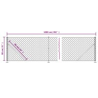 vidaXL Maschendrahtzaun mit Bodenflansch Gr&uuml;n 0,8x10 m