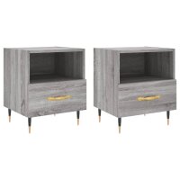 vidaXL Nachttische 2 Stk. Grau Sonoma 40x35x47,5 cm...