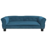 vidaXL Hundebett Blau 95x55x30 cm Samt