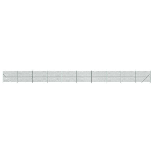 vidaXL Maschendrahtzaun mit Bodenflansch Gr&uuml;n 1,6x25 m