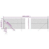 vidaXL Maschendrahtzaun Gr&uuml;n 1,4x25 m