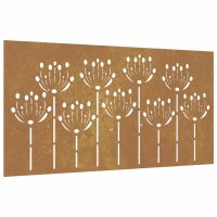 vidaXL Garten-Wanddeko 105x155 cm Cortenstahl Blumen-Design