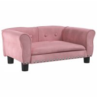 vidaXL Hundebett Rosa 70x45x30 cm Samt