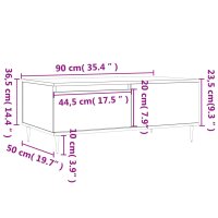 vidaXL Couchtisch Braun Eichen-Optik 90x50x36,5 cm Holzwerkstoff