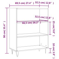 vidaXL B&uuml;cherregal Braun Eichen-Optik 69,5x32,5x90 cm Holzwerkstoff