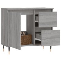 vidaXL Badschrank Grau Sonoma 65x33x60 cm Holzwerkstoff