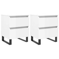 vidaXL Nachttische 2 Stk. Hochglanz-Weiß 40x35x50...