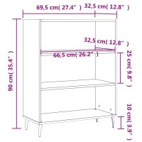 vidaXL Regalschrank Hochglanz-Wei&szlig; 69,5x32,5x90 cm Holzwerkstoff