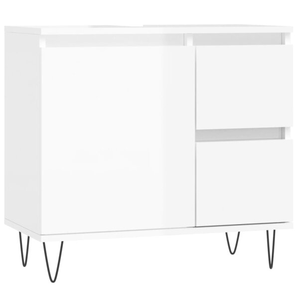 vidaXL Badschrank Hochglanz-Wei&szlig; 65x33x60 cm Holzwerkstoff