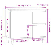 vidaXL Badschrank Hochglanz-Wei&szlig; 65x33x60 cm Holzwerkstoff