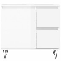 vidaXL Badschrank Hochglanz-Wei&szlig; 65x33x60 cm Holzwerkstoff