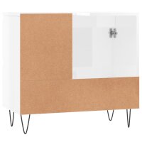 vidaXL Badschrank Hochglanz-Wei&szlig; 65x33x60 cm Holzwerkstoff