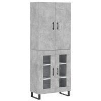 vidaXL Highboard Betongrau 69,5x34x180 cm Holzwerkstoff