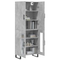 vidaXL Highboard Betongrau 69,5x34x180 cm Holzwerkstoff