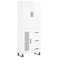 vidaXL Highboard Hochglanz-Weiß 69,5x34x180 cm...