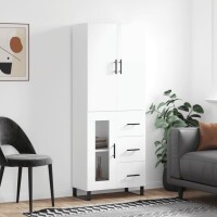 vidaXL Highboard Hochglanz-Weiß 69,5x34x180 cm...