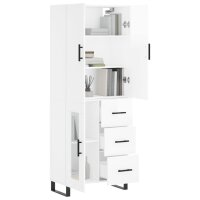 vidaXL Highboard Hochglanz-Wei&szlig; 69,5x34x180 cm Holzwerkstoff