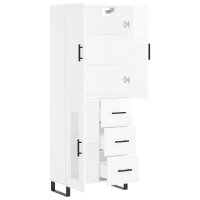 vidaXL Highboard Hochglanz-Wei&szlig; 69,5x34x180 cm Holzwerkstoff