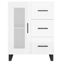 vidaXL Highboard Hochglanz-Wei&szlig; 69,5x34x180 cm Holzwerkstoff