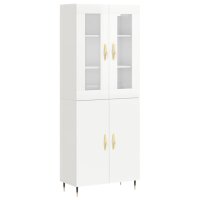 vidaXL Highboard Hochglanz-Weiß 69,5x34x180 cm...