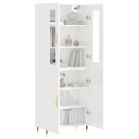 vidaXL Highboard Hochglanz-Wei&szlig; 69,5x34x180 cm Holzwerkstoff