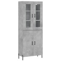 vidaXL Highboard Betongrau 69,5x34x180 cm Holzwerkstoff