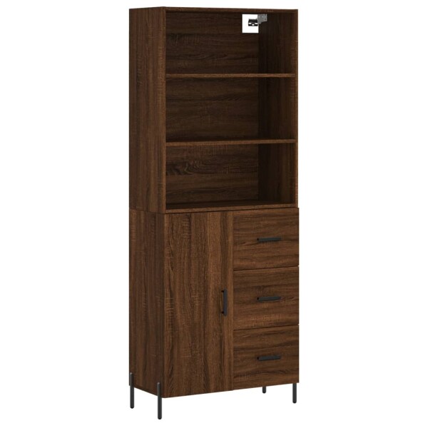 vidaXL Highboard Braun Eichen-Optik 69,5x34x180 cm Holzwerkstoff