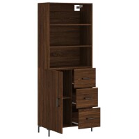 vidaXL Highboard Braun Eichen-Optik 69,5x34x180 cm Holzwerkstoff