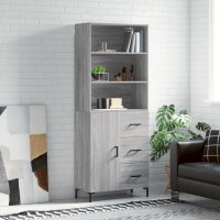 vidaXL Highboard Grau Sonoma 69,5x34x180 cm Holzwerkstoff