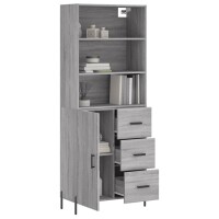 vidaXL Highboard Grau Sonoma 69,5x34x180 cm Holzwerkstoff