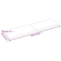 vidaXL Wandregal Hellbraun 180x50x4 cm Massivholz Eiche Behandelt