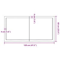 vidaXL Wandregal Hellbraun 120x60x6 cm Massivholz Eiche Behandelt