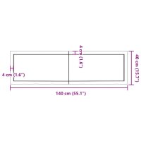 vidaXL Wandregal Hellbraun 140x40x6 cm Massivholz Eiche Behandelt