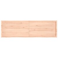 vidaXL Wandregal 200x60x4 cm Massivholz Eiche Unbehandelt