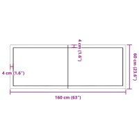 vidaXL Wandregal 160x60x4 cm Massivholz Eiche Unbehandelt