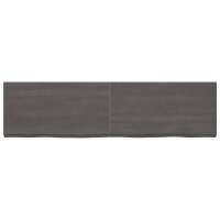 vidaXL Wandregal Dunkelgrau 220x60x6 cm Massivholz Eiche Behandelt