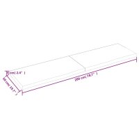 vidaXL Wandregal Hellbraun 200x50x6 cm Massivholz Eiche Behandelt