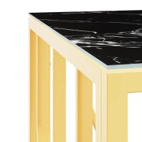 vidaXL Couchtisch Golden 50x50x50 cm Edelstahl und Glas