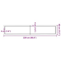 vidaXL Wandregal Hellbraun 220x40x4 cm Massivholz Eiche Behandelt