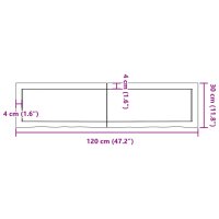 vidaXL Wandregal Hellbraun 120x30x4 cm Massivholz Eiche Behandelt