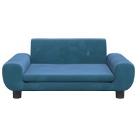 vidaXL Kindersofa Blau 70x45x33 cm Samt