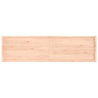 vidaXL Wandregal 220x60x6 cm Massivholz Eiche Unbehandelt